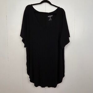 Torrid Super Soft Black V-Neck Dolman Short Sleeve Knit Top Size 2 Plus